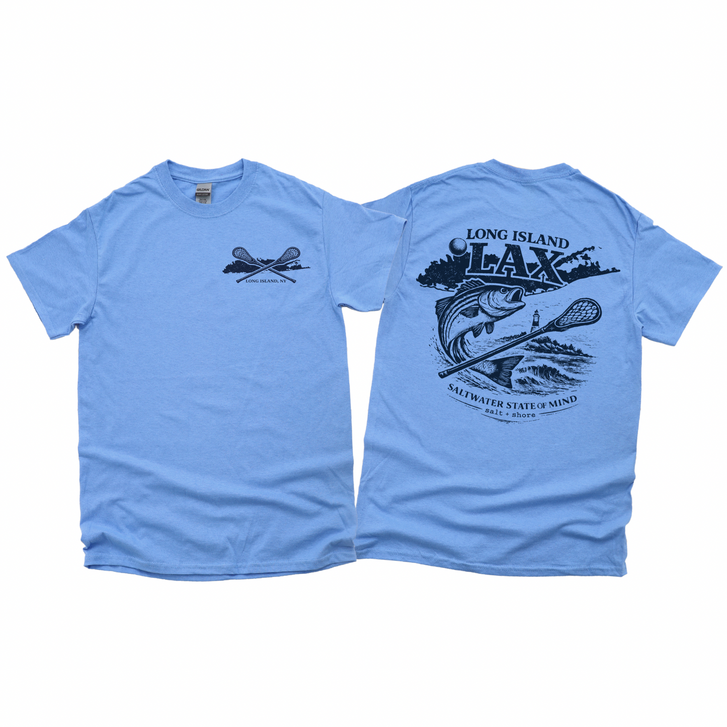Long Island Saltwater Lax - YOUTH – Classic Cotton – C. Blue | Salt + Shore
