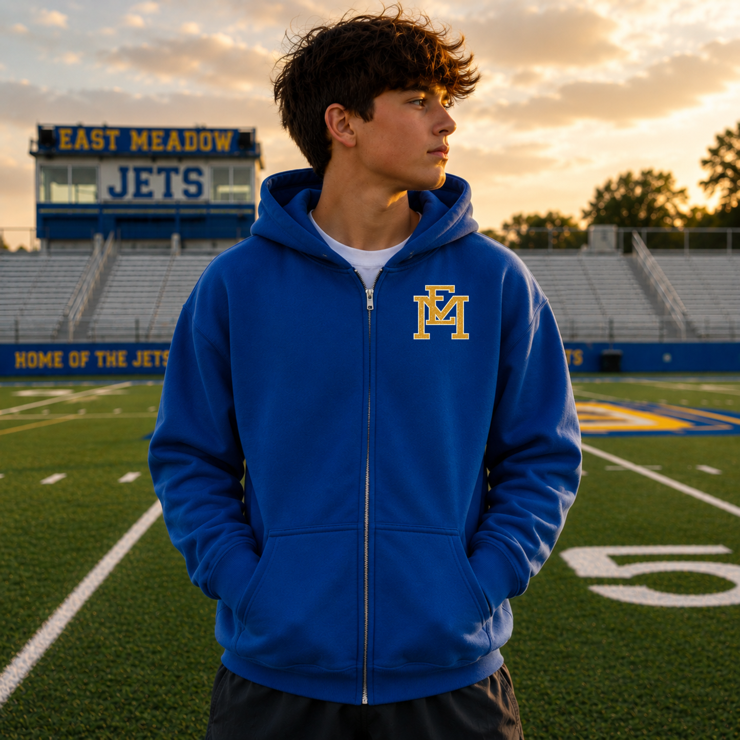 Once a Jet, Always a Jet – Zip Up – Deep Water | East Meadow Football | Salt + Shore