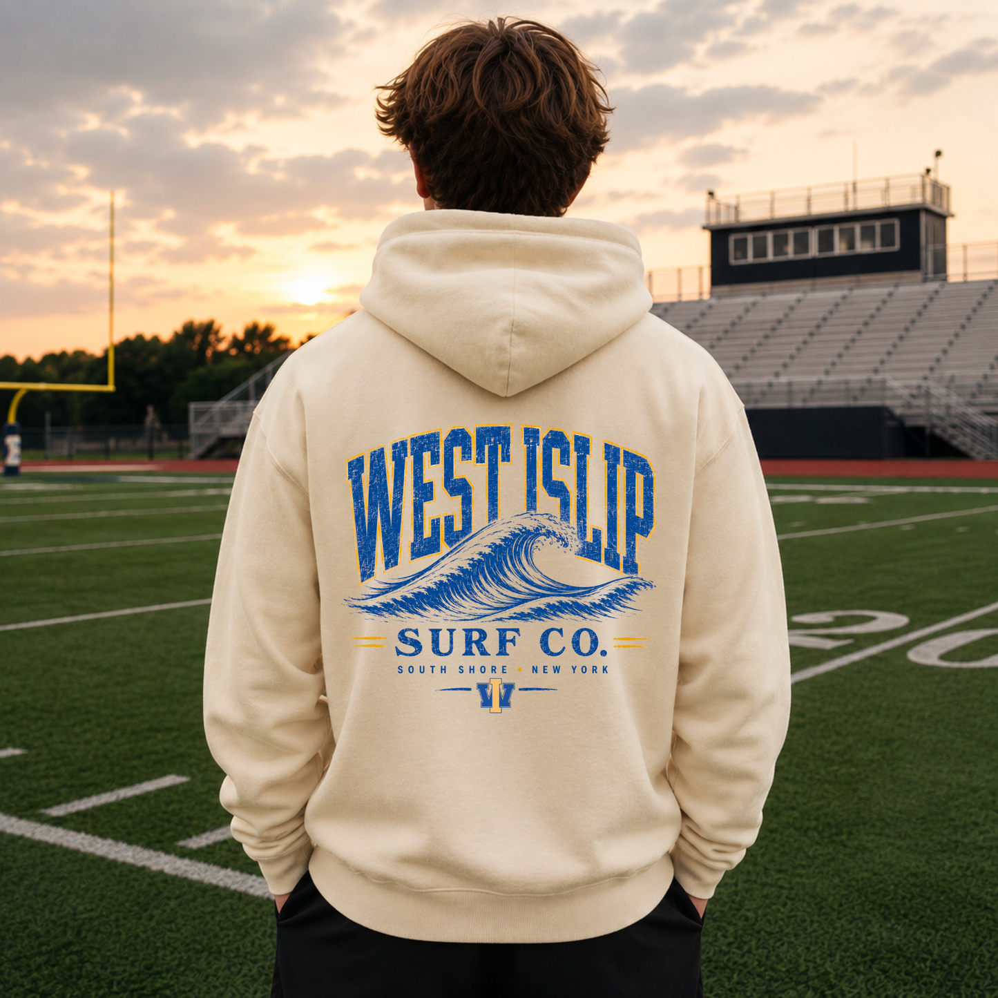 West Islip Wayfinder Full Zip Up Hoodie – Premium Garment-Dyed – Bone | West Islip | Salt + Shore