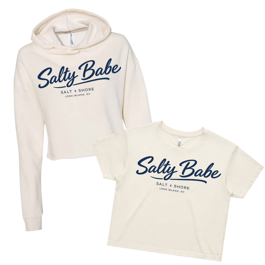 Salty Babe Cropped Premium Garment- Dyed – Bone | Salt + Shore