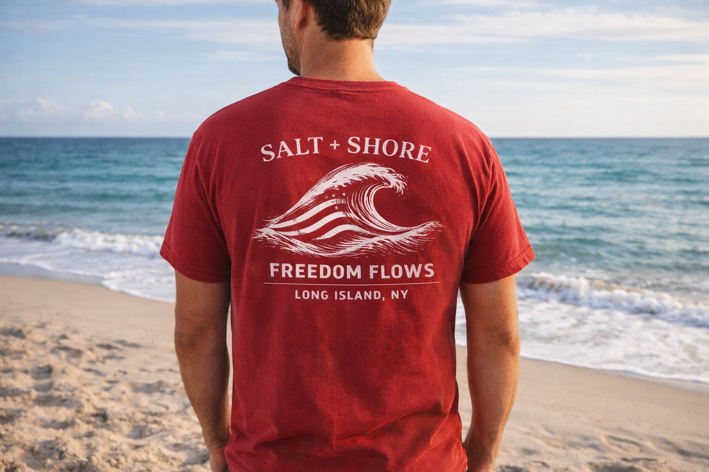 Freedom Flows – Premium Garment-Dyed – Red Tide | Salt + Shore
