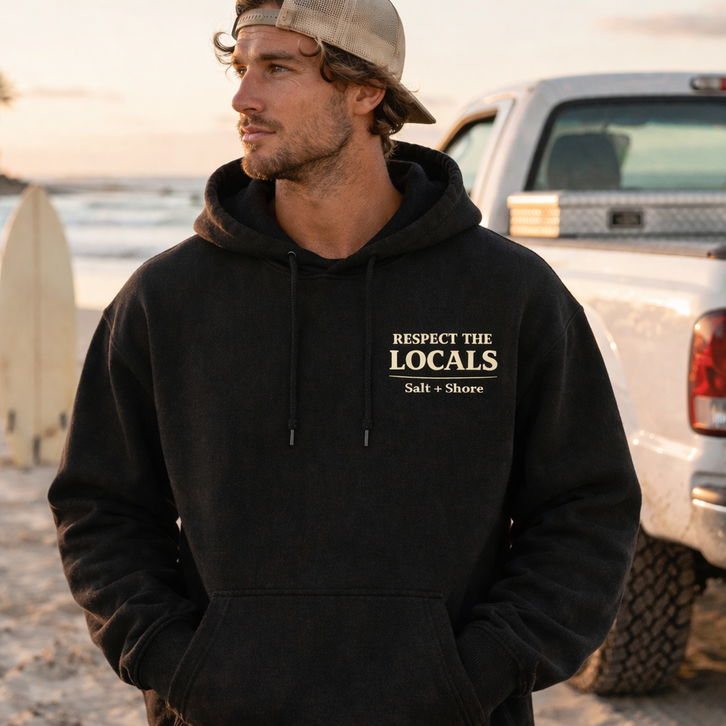Respect the Locals – Premium Garment-Dyed – Washed Black | Salt + Shore