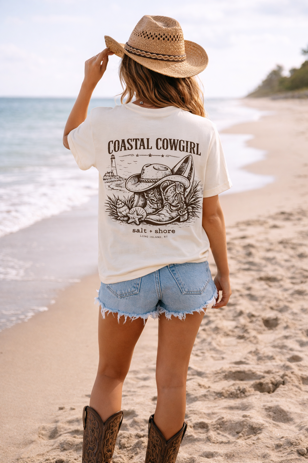 Saltwater Cowgirl – Premium Garment-Dyed – Bone | Salt + Shore