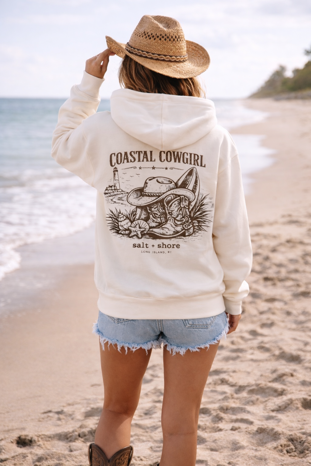 Saltwater Cowgirl – Premium Garment-Dyed – Bone | Salt + Shore