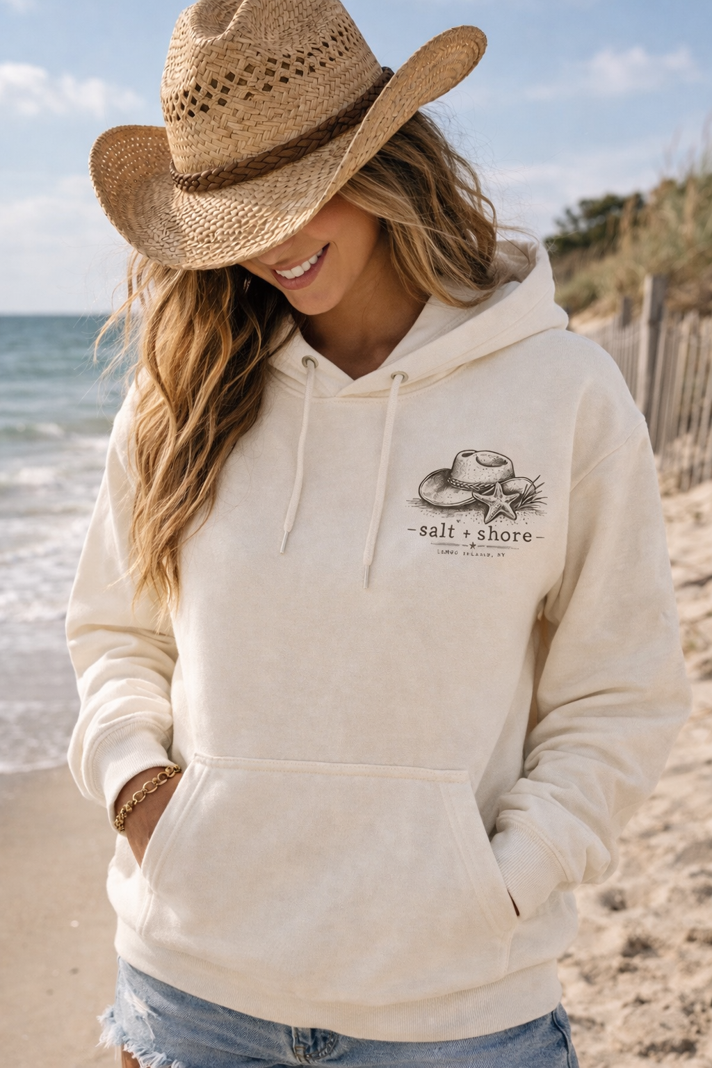 Saltwater Cowgirl – Premium Garment-Dyed – Bone | Salt + Shore
