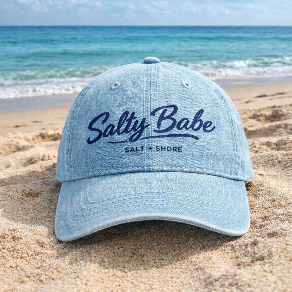 Salty Babe Embroidered Denim Dad Hat | Salt + Shore