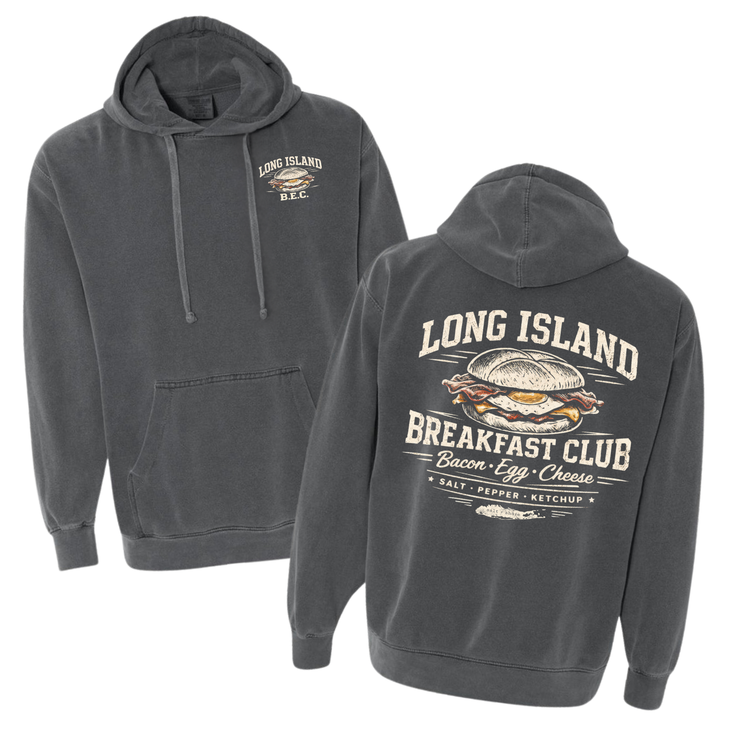 The Long Island Breakfast Club – Premium Garment-Dyed – Washed Charcoal | Salt + Shore