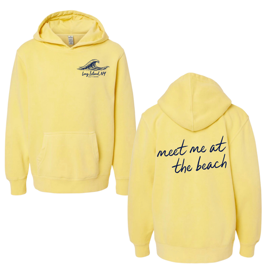 Meet Me at the Beach - YOUTH Tee + Hoodie – Premium Garment-Dyed – Sunwashed Butter | Salt + Shore