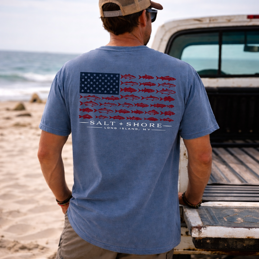 Red, White & Tide – Premium Garment-Dyed – Washed Indigo | Salt + Shore