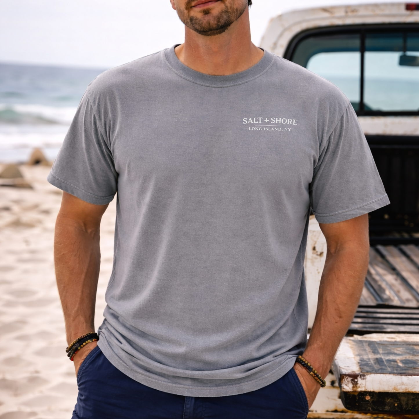 Red, White & Tide – Premium Garment-Dyed – Washed Gray | Salt + Shore