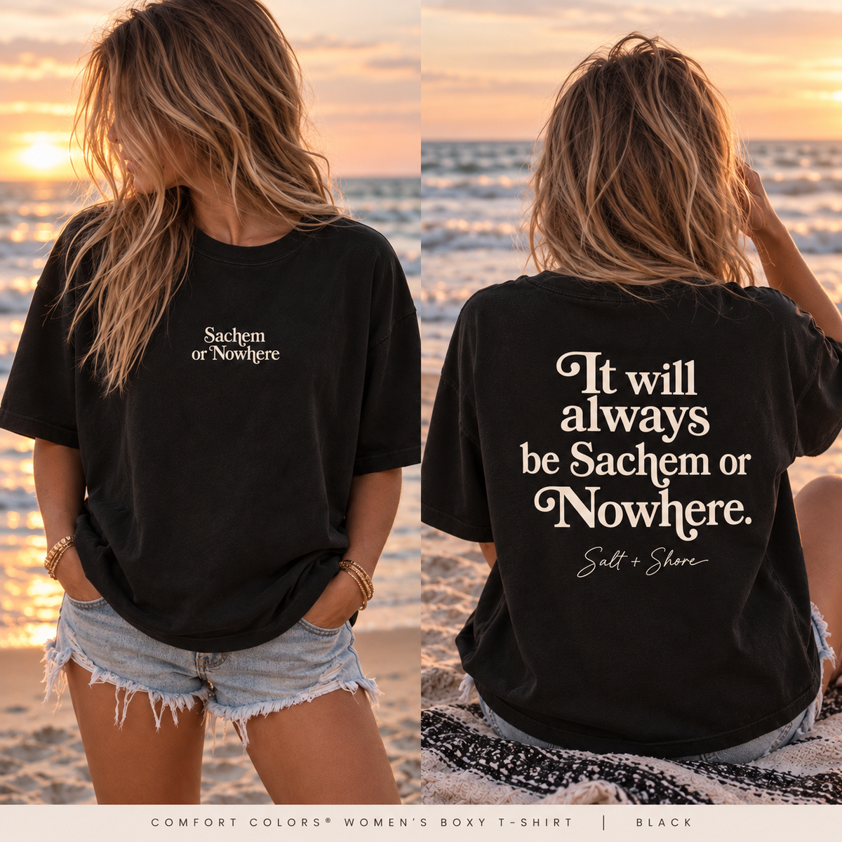 Sachem or Nowhere – Premium Garment-Dyed – Washed Black | Salt + Shore