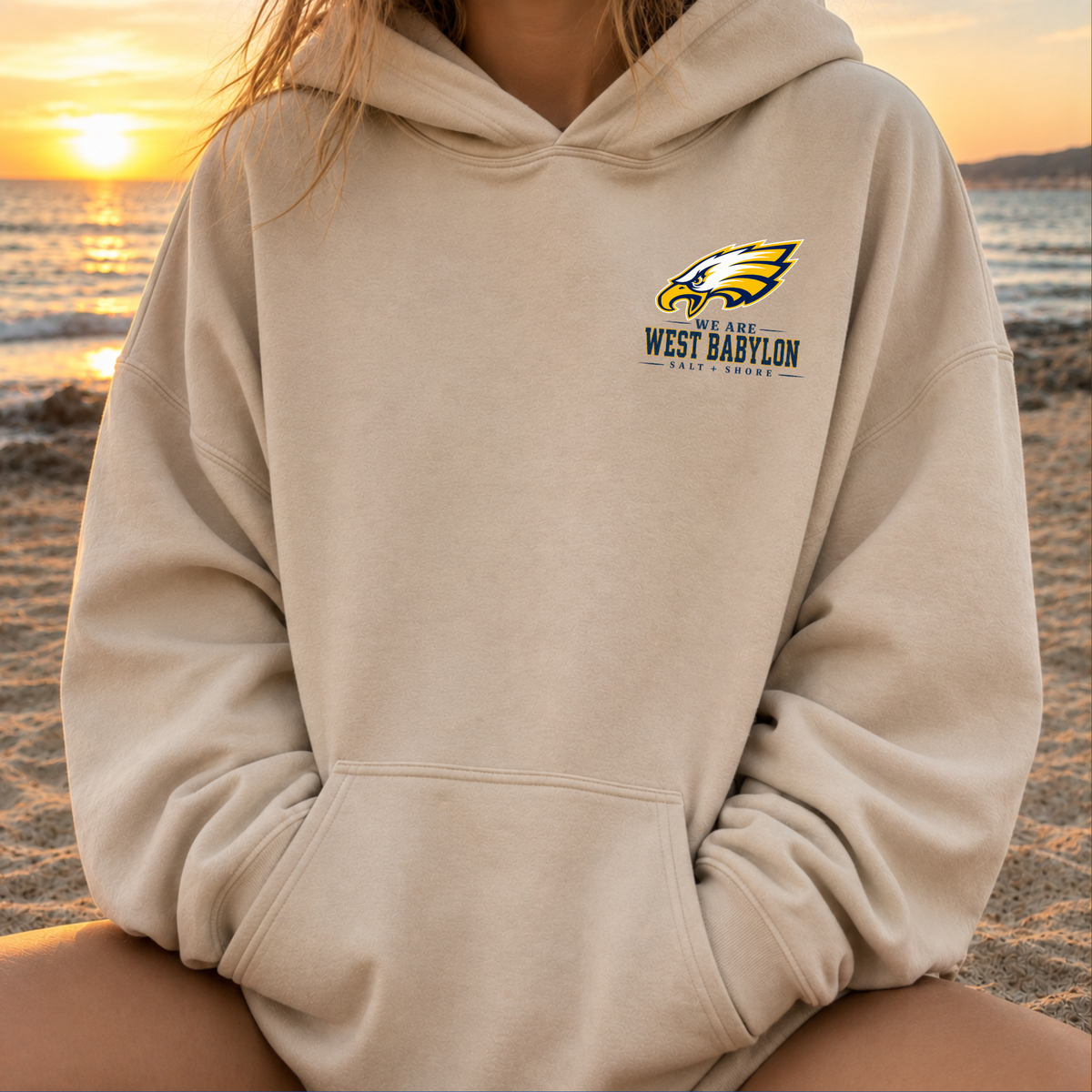 America 250: We are West Babylon – Classic Cotton – Sand | West Babylon Cheer | Salt + Shore