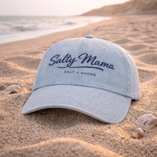 Salty Mama Embroidered Denim Dad Hat | Salt + Shore