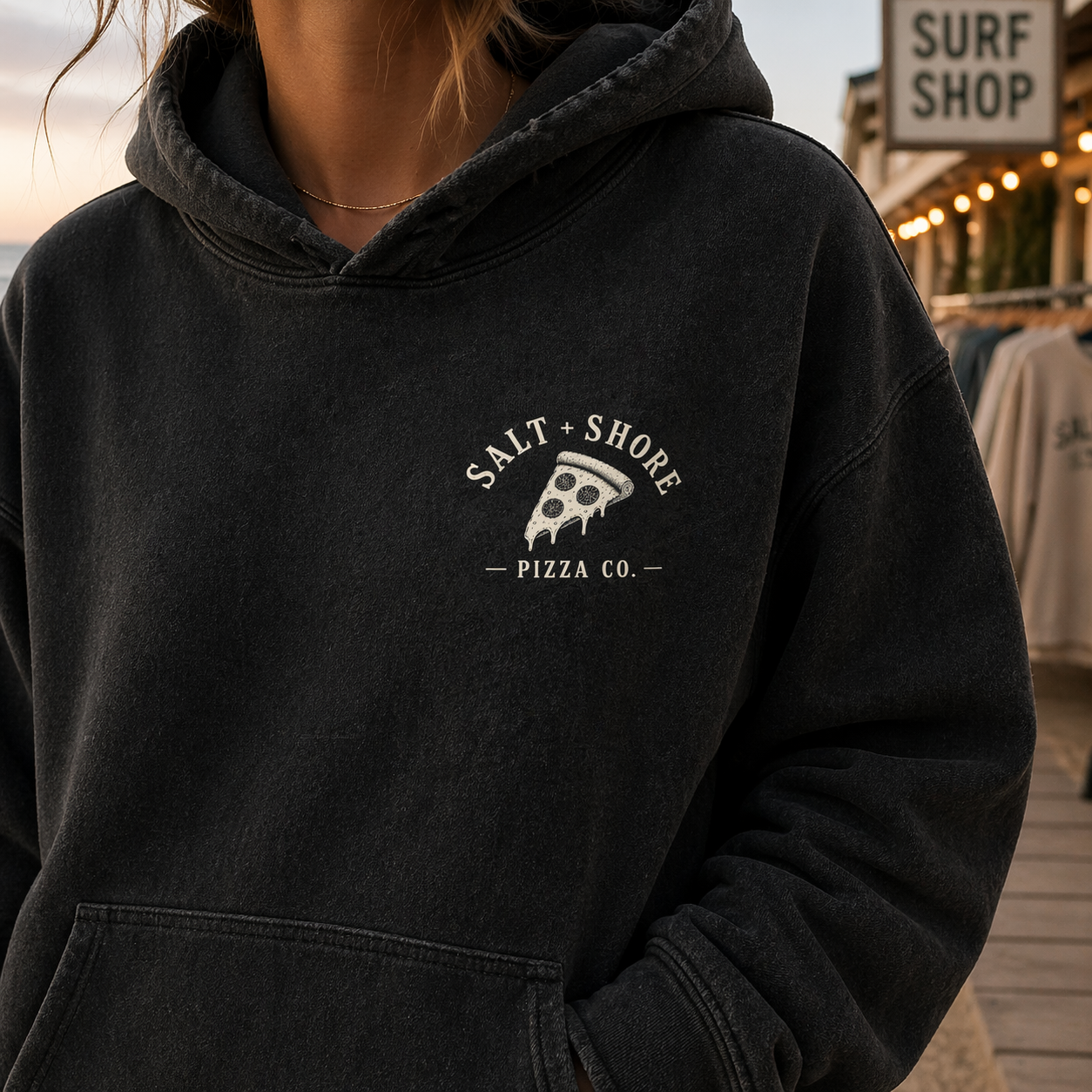 Salt + Shore Pizza Co. – Premium Garment-Dyed – Washed Black | Salt + Shore