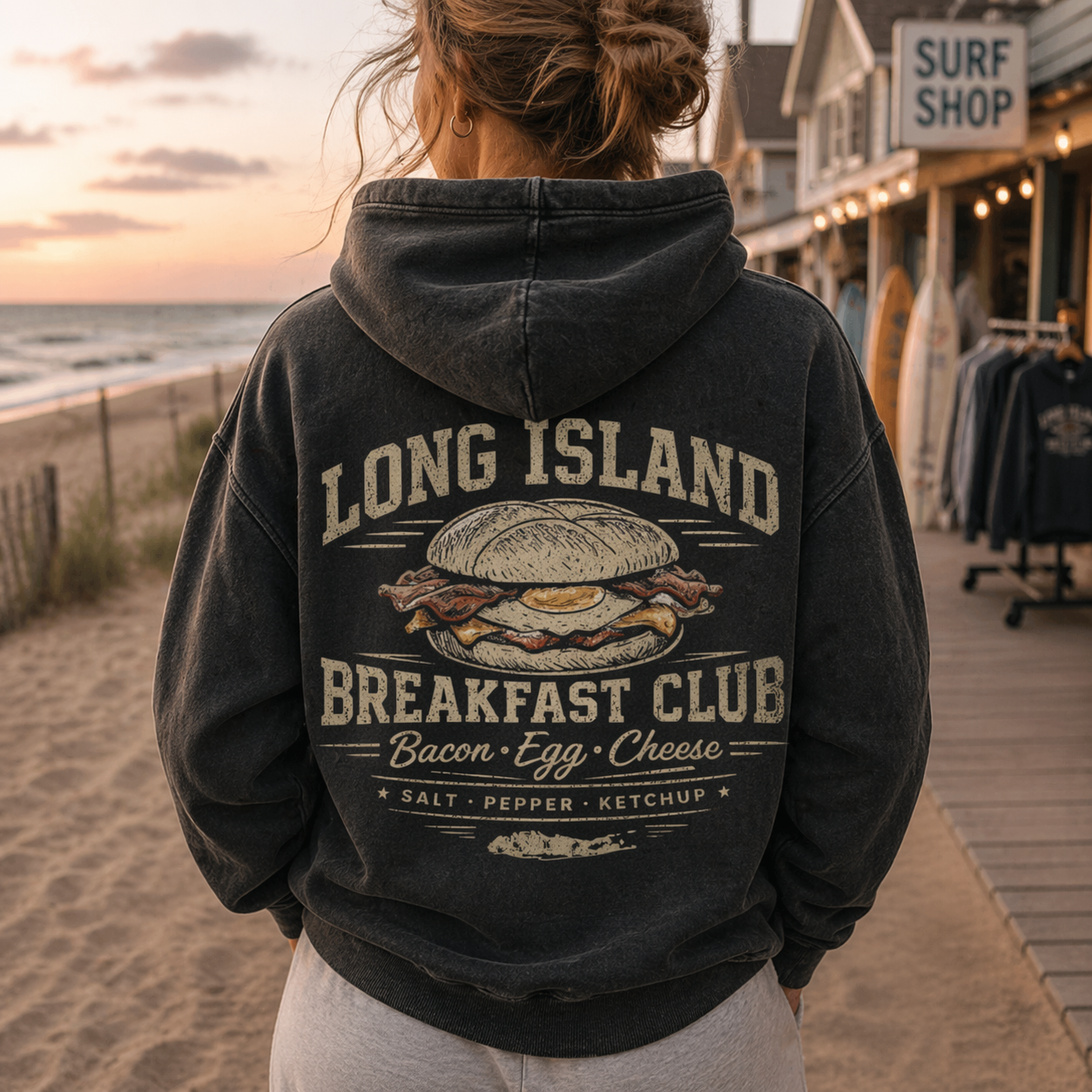 The Long Island Breakfast Club – Premium Garment-Dyed – Washed Black | Salt + Shore