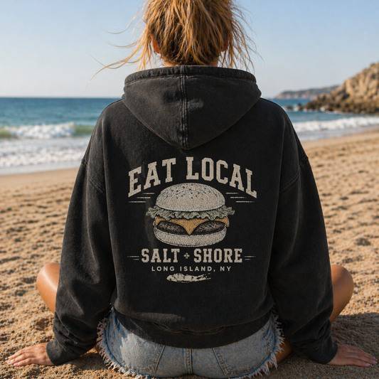 Eat Local: Long Island – Premium Garment-Dyed – Washed Black | Salt + Shore