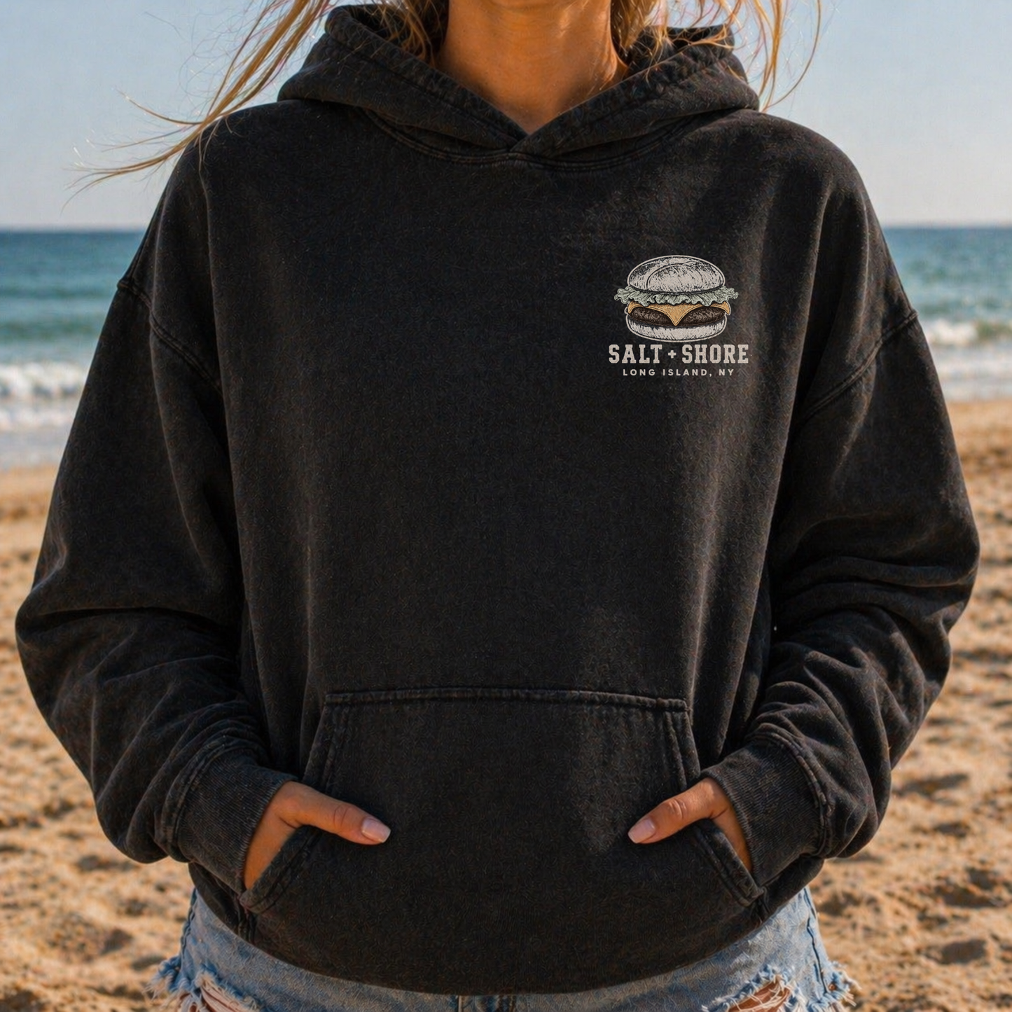 Eat Local: Long Island – Premium Garment-Dyed – Washed Black | Salt + Shore