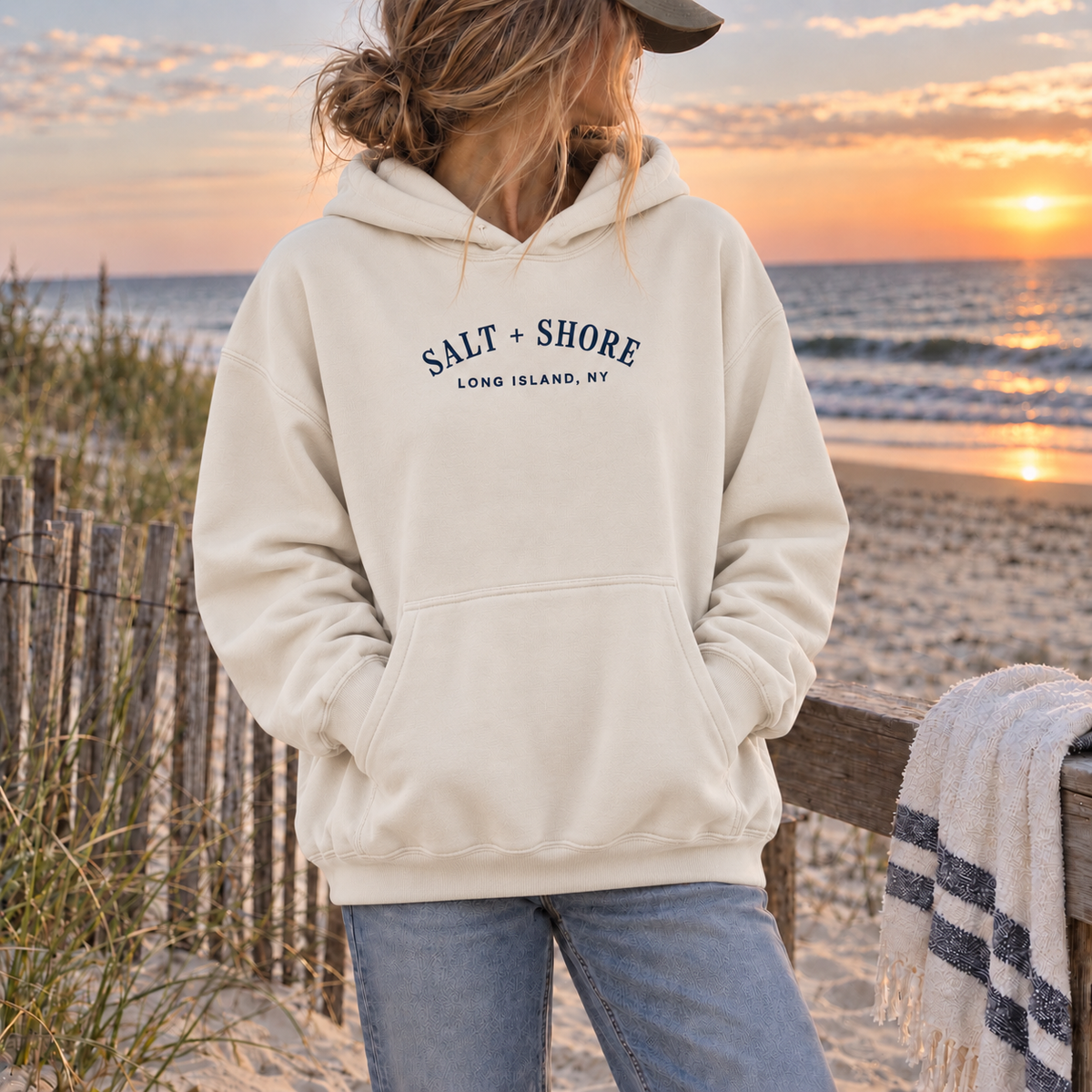 Salt + Shore Premium Heavyweight Embroidered Essential – Bone | Salt + Shore