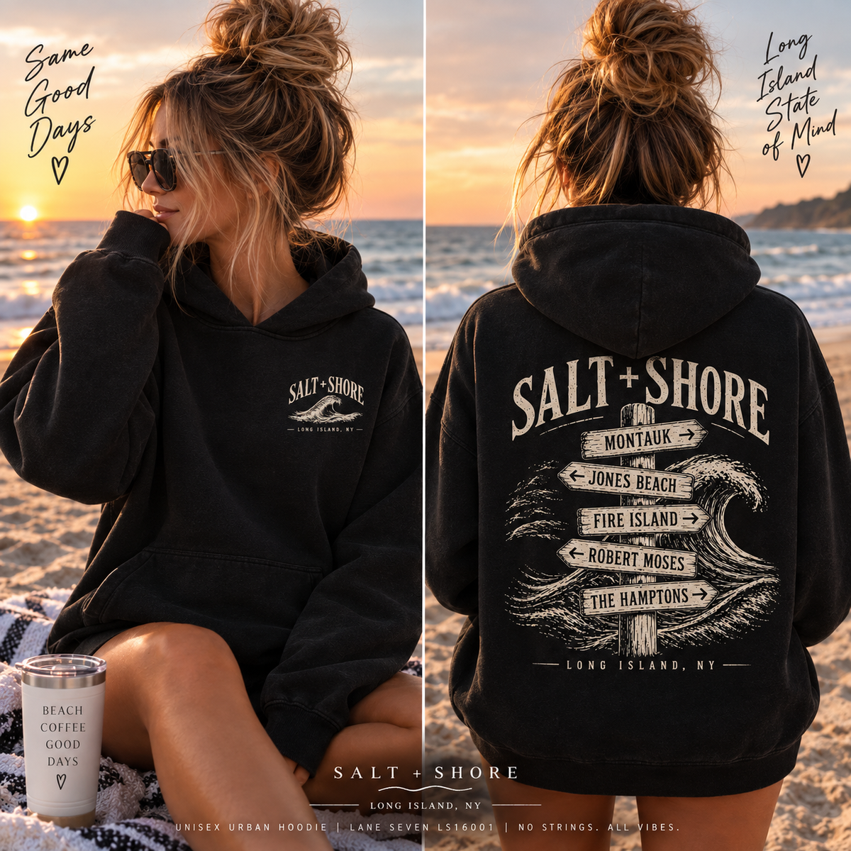 Long Island Wayfinder – Premium Garment-Dyed – Washed Black | Salt + Shore