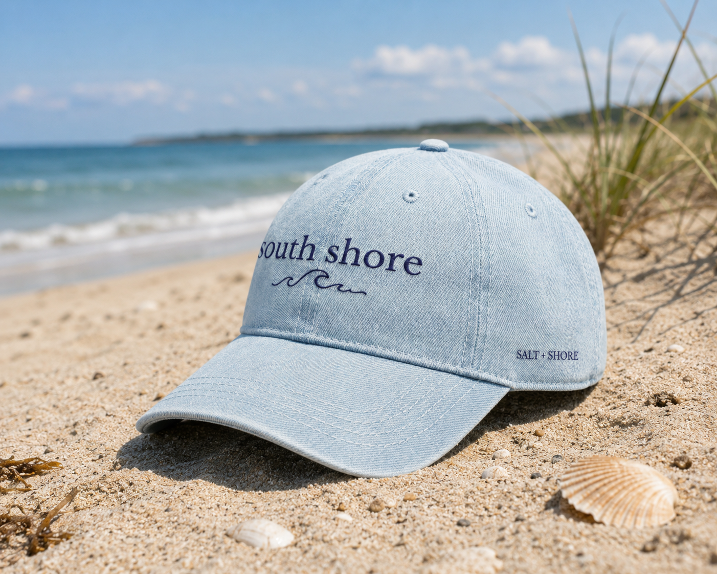 South Shore Embroidered Denim Dad Hat | Salt + Shore