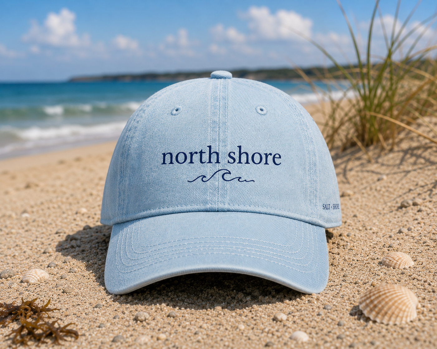 North Shore Embroidered Denim Dad Hat | Salt + Shore