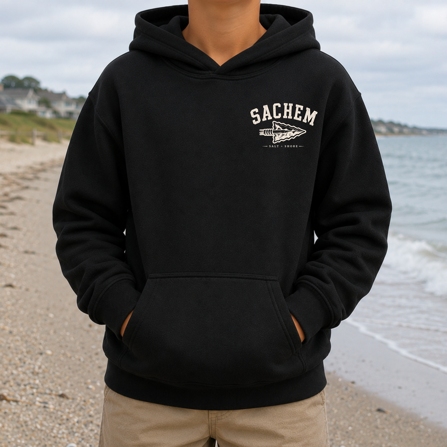 Sachem Arrows x Salt + Shore - YOUTH – Classic Cotton – Black | Salt + Shore