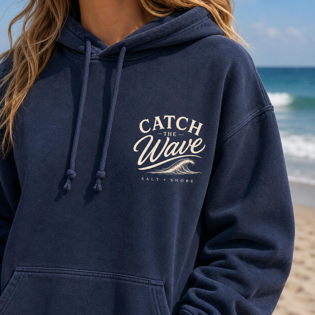 Catch the Wave – Premium Garment-Dyed – Washed Navy | Salt + Shore