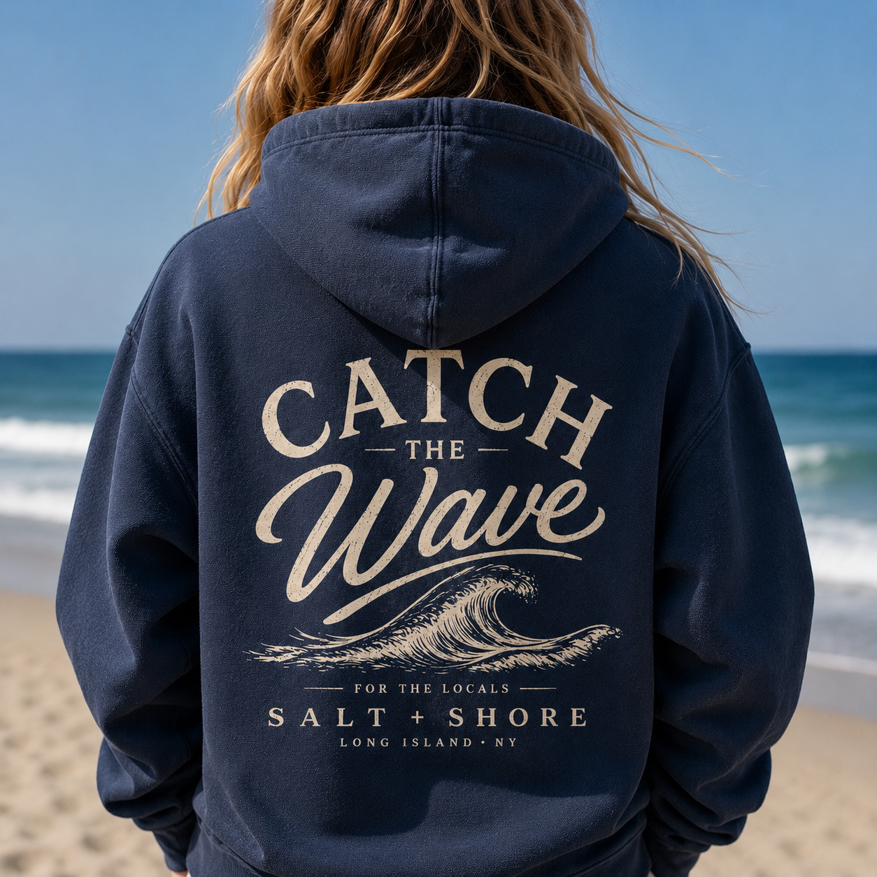 Catch the Wave – Premium Garment-Dyed – Washed Navy | Salt + Shore
