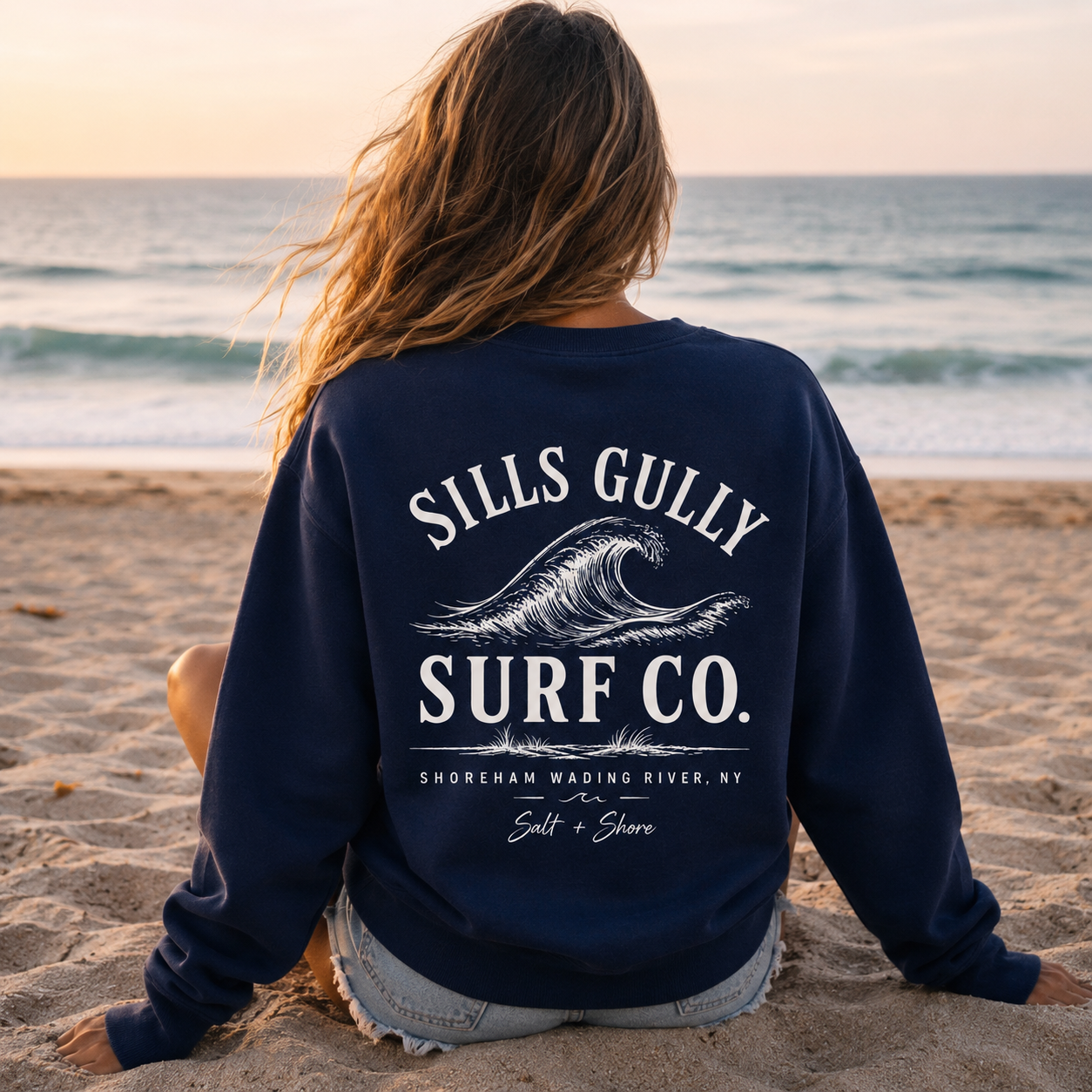 Sills Gully Surf Co. – Classic Cotton – Navy | SWR Varsity Cheer | Salt + Shore