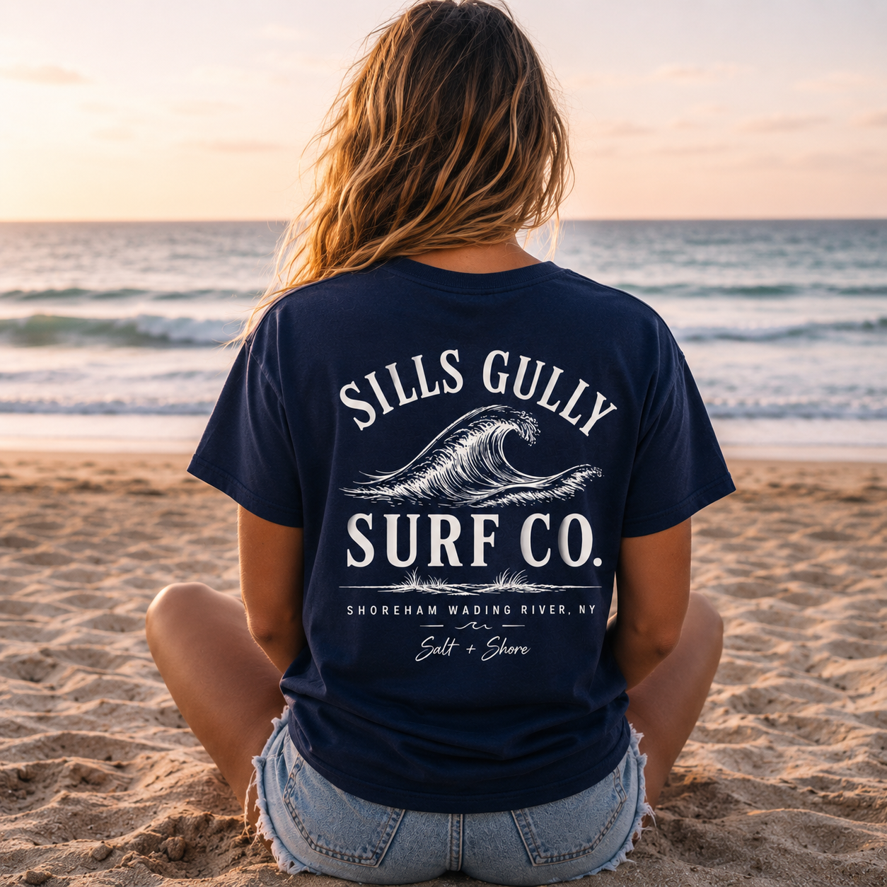 Sills Gully Surf Co. – Classic Cotton – Navy | SWR Varsity Cheer | Salt + Shore