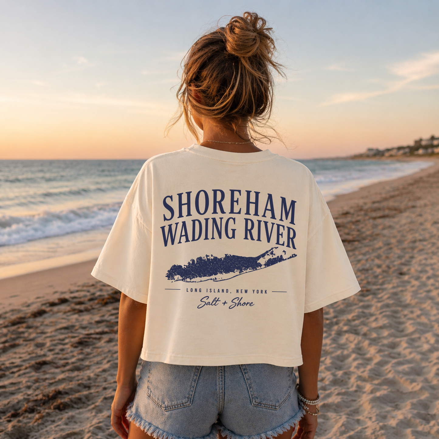 SWR Coastal Outline – Premium Garment-Dyed – Bone | SWR Varsity Cheer | Salt + Shore