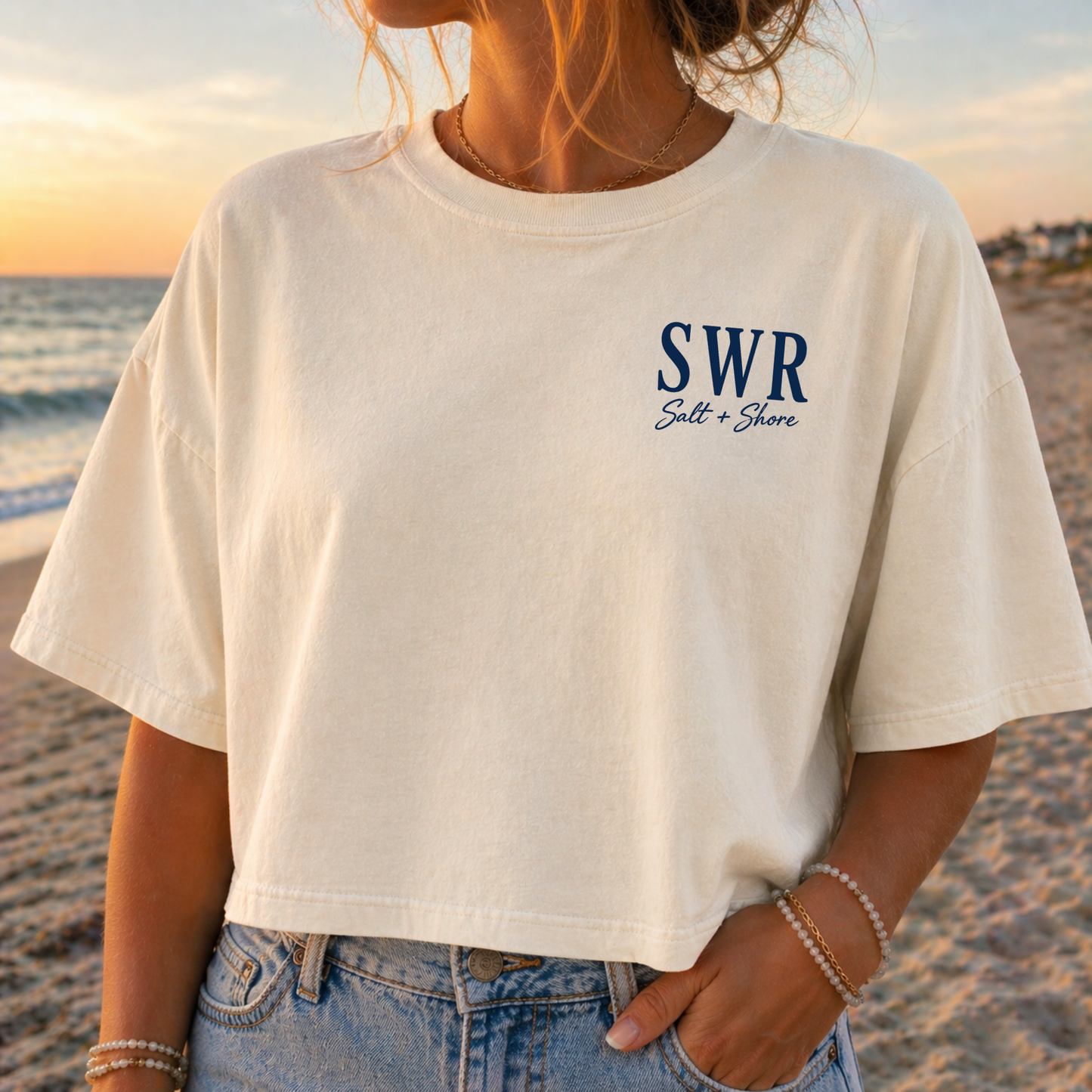 SWR Coastal Outline – Premium Garment-Dyed – Bone | SWR Varsity Cheer | Salt + Shore