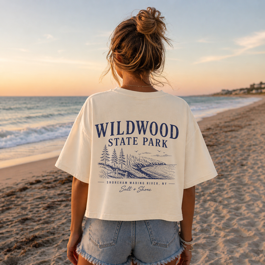 Wildwood Coastal Trail – Premium Garment-Dyed – Bone | SWR Varsity Cheer | Salt + Shore
