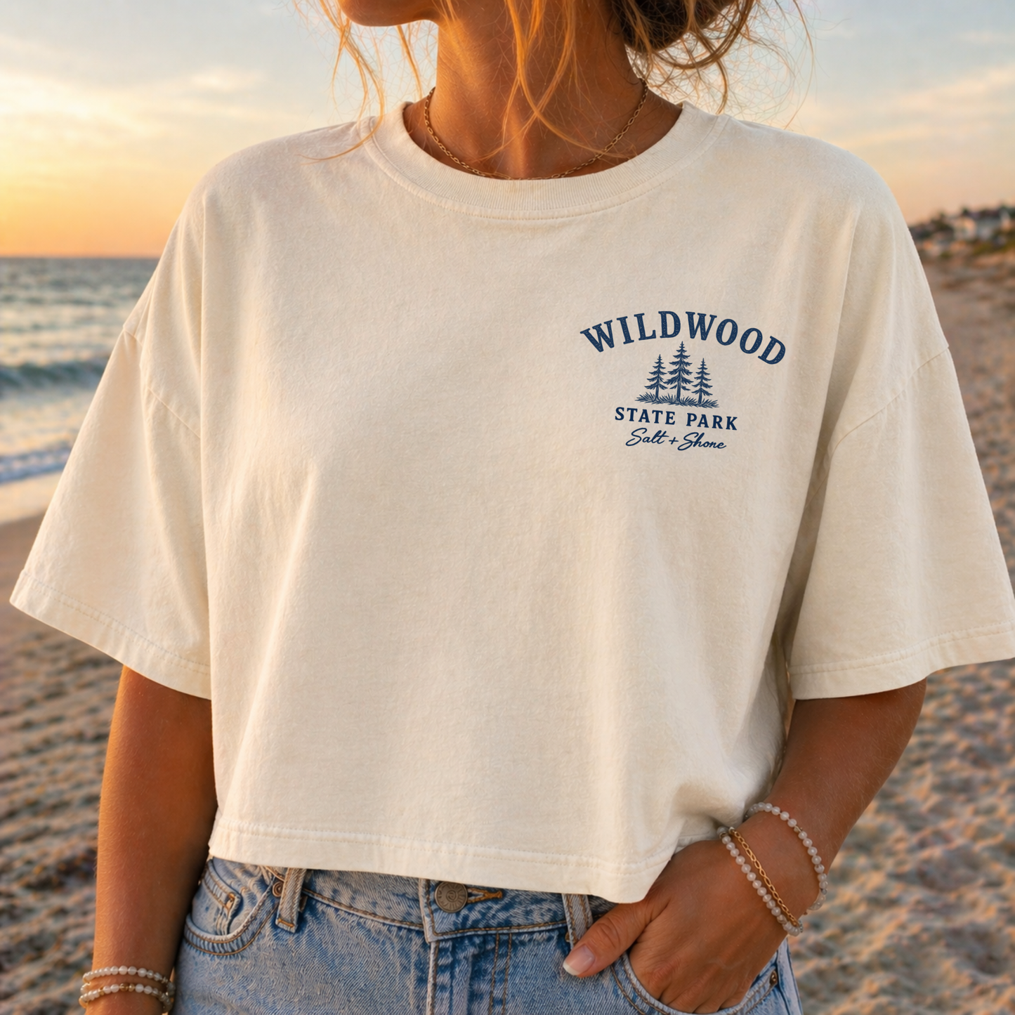 Wildwood Coastal Trail – Premium Garment-Dyed – Bone | SWR Varsity Cheer | Salt + Shore