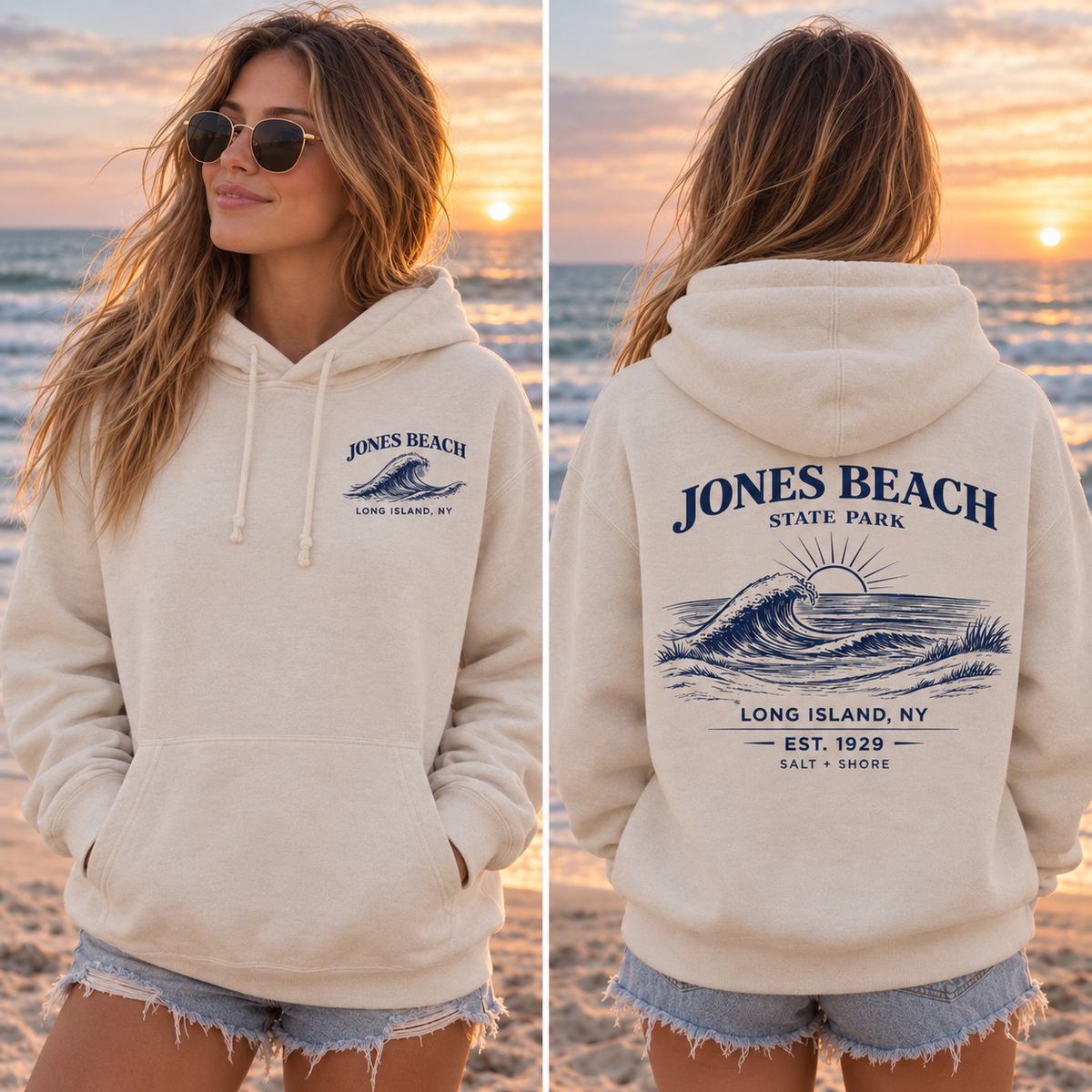 Jones Beach Drift – Premium Garment-Dyed – Bone | Salt + Shore