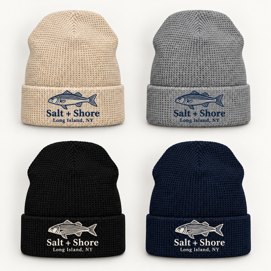 Striper Classic Embroidered Waffle Beanie | Salt + Shore