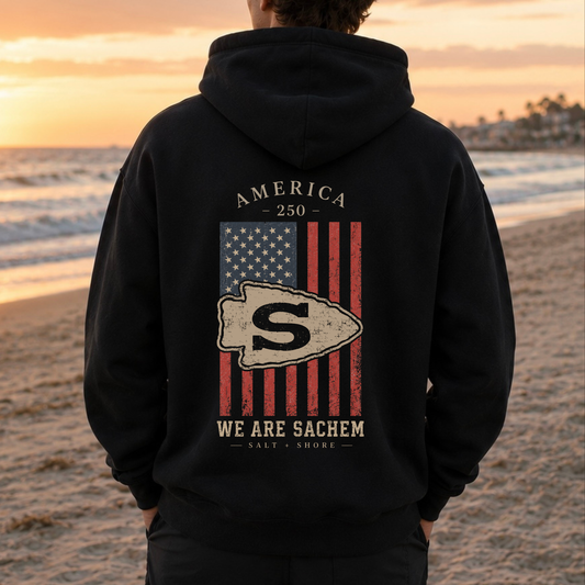 America 250: We Are Sachem – Classic Cotton – Black | Sachem North Football | Salt + Shore