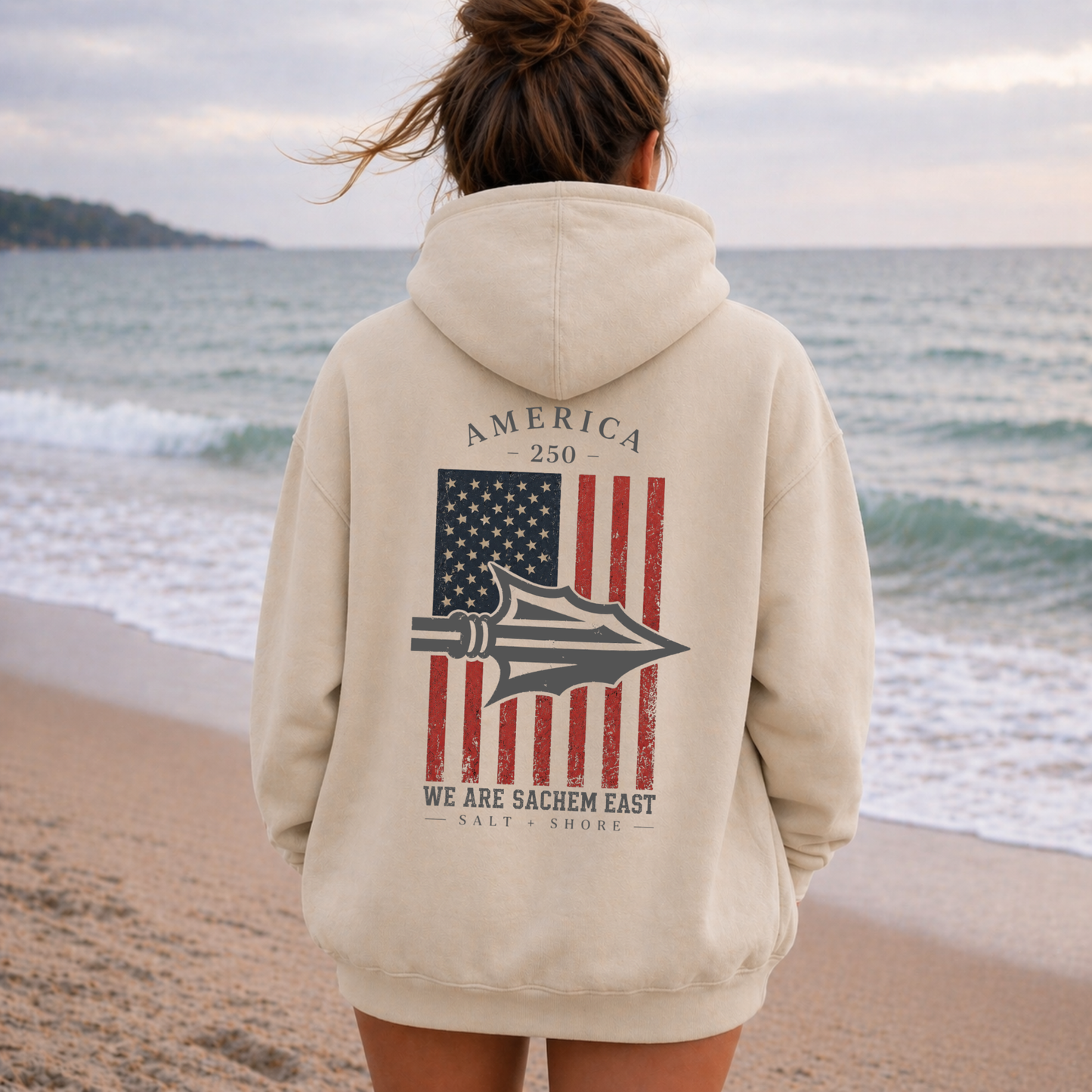America 250: We Are Sachem East – Classic Cotton – Sand | Sachem East Football | Salt + Shore