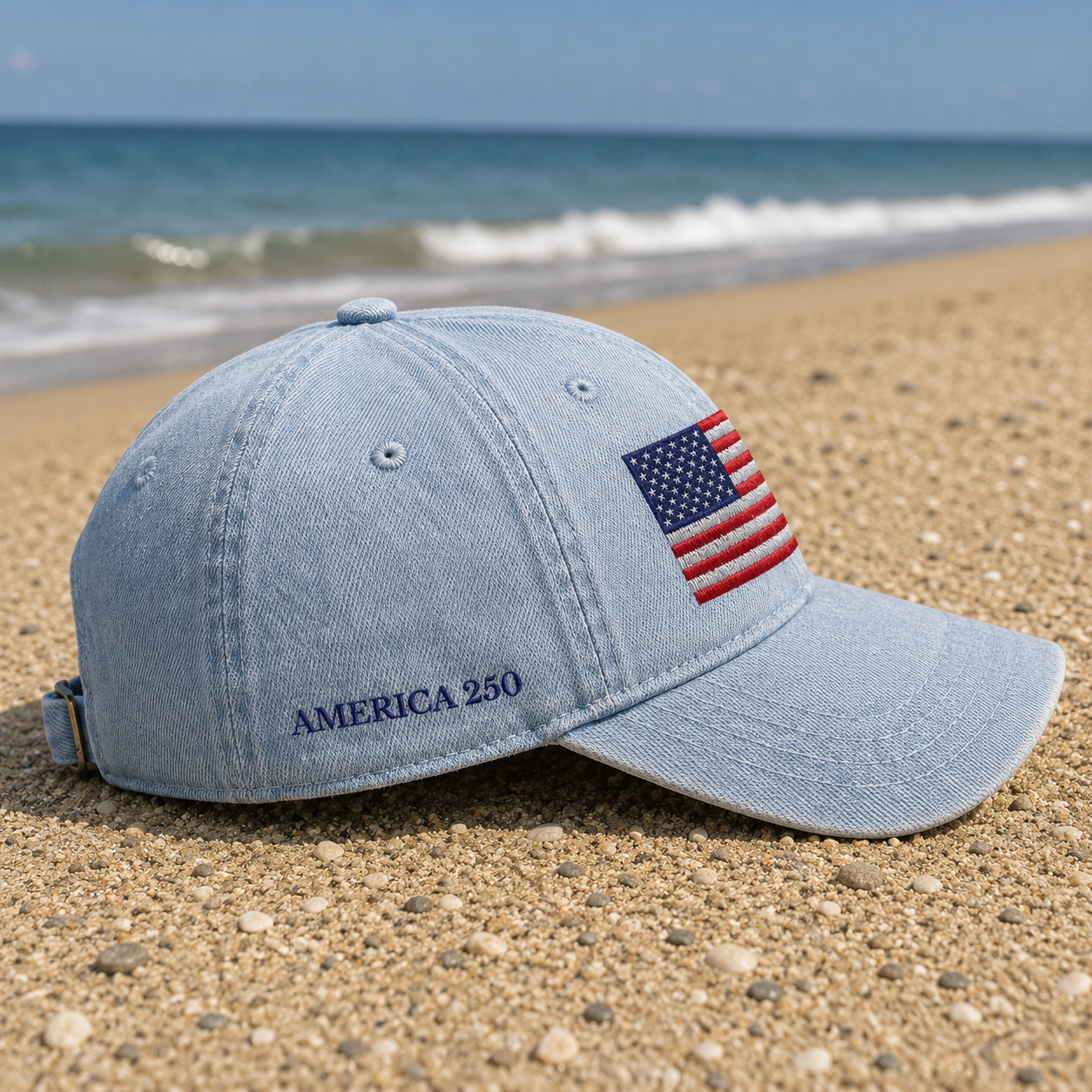 America 250 Embroidered Denim Dad Hat | Salt + Shore