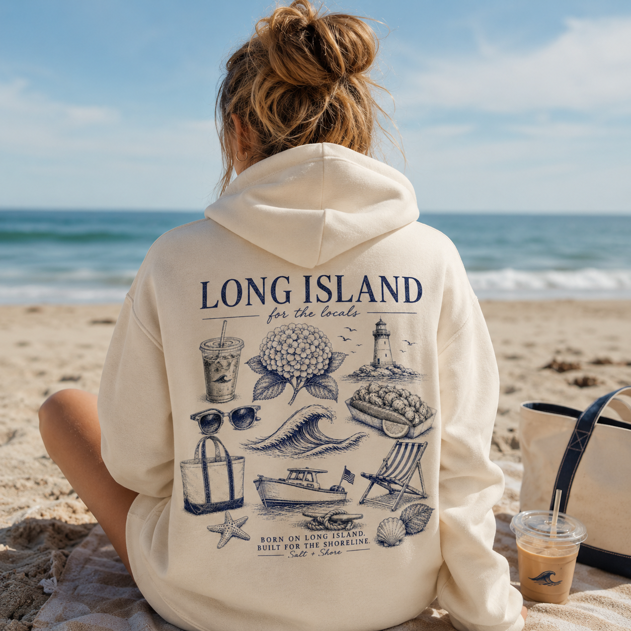 Long Island For The Locals – Premium Garment-Dyed – Bone | Salt + Shore